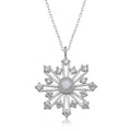 Silver Pearl Snowflake Women's Necklace