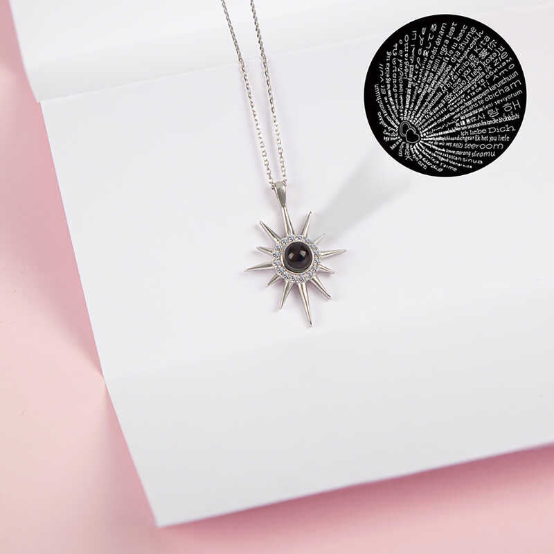 Silver 'I Love You' in 100 Languages North Star Women's Necklace