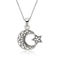 Silver Moon & Star Women's Necklace