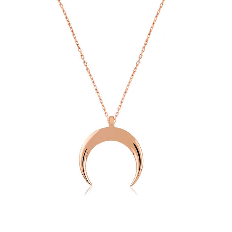 Silver Crescent Moon Women's Necklace