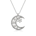 Silver Moon Snowflake Women's Necklace