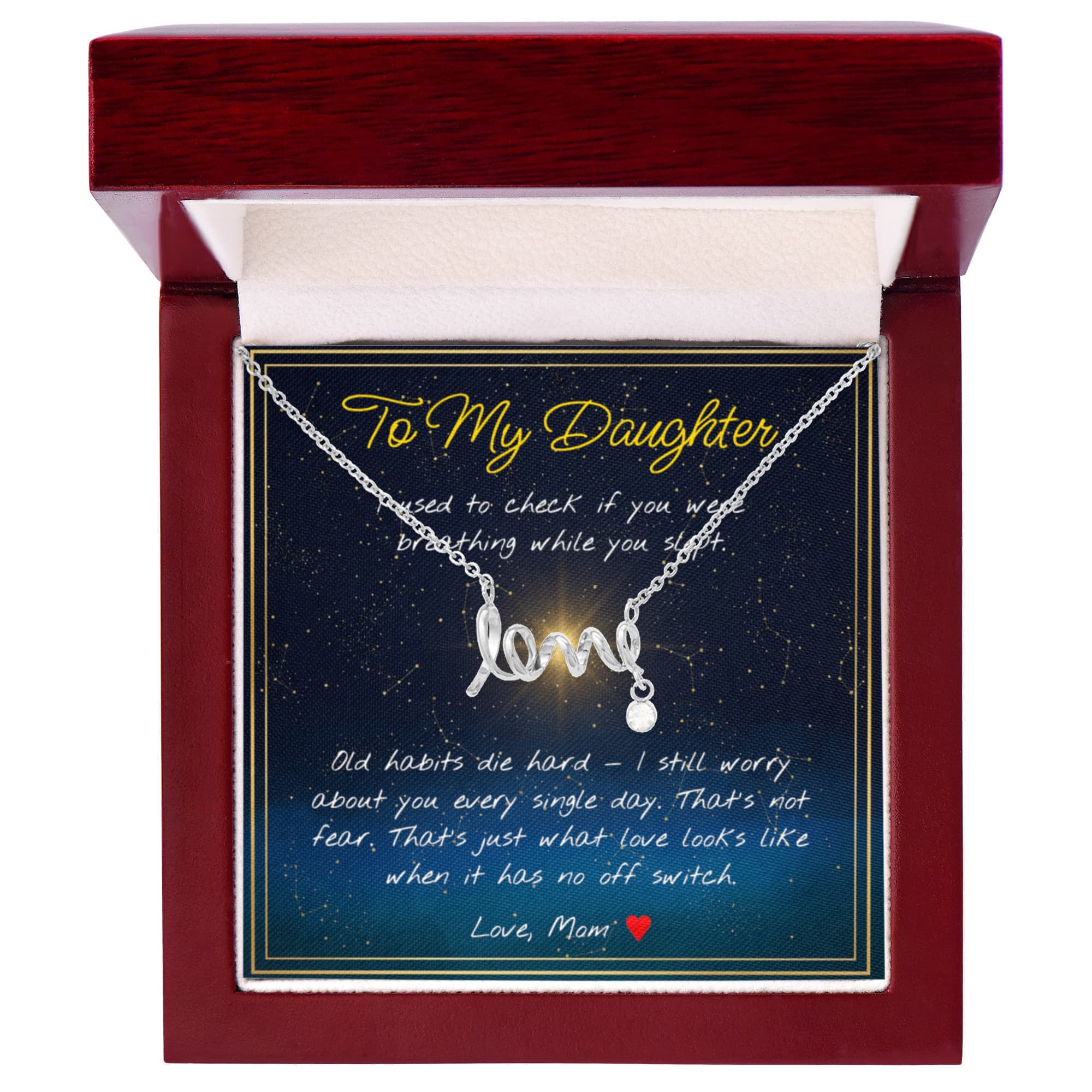 To My Daughter Necklace with Night Sky Message Card | Mom to Daughter Gift | Birthday Gift for Daughter from Mom