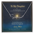 Personalized Name Necklace with Night Sky Message Card | To My Daughter Gift from Mom | Custom Signature Style Necklace | Star Gift for Her