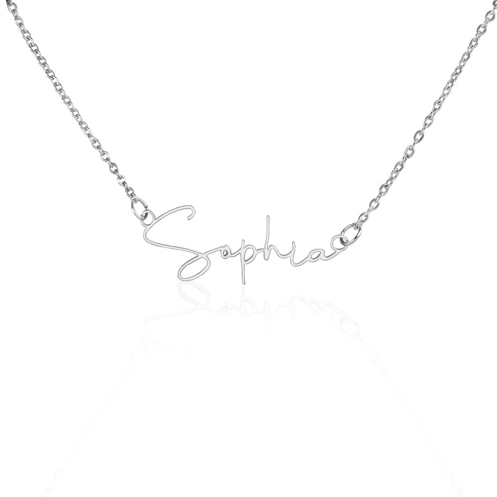 Personalized Name Necklace with Night Sky Message Card | To My Daughter Gift from Mom | Custom Signature Style Necklace | Star Gift for Her