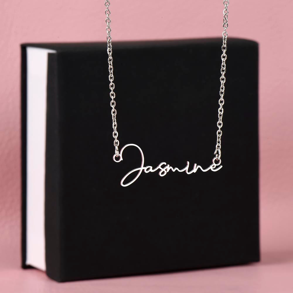 Personalized Name Necklace with Night Sky Message Card | To My Daughter Gift from Mom | Custom Signature Style Necklace | Star Gift for Her