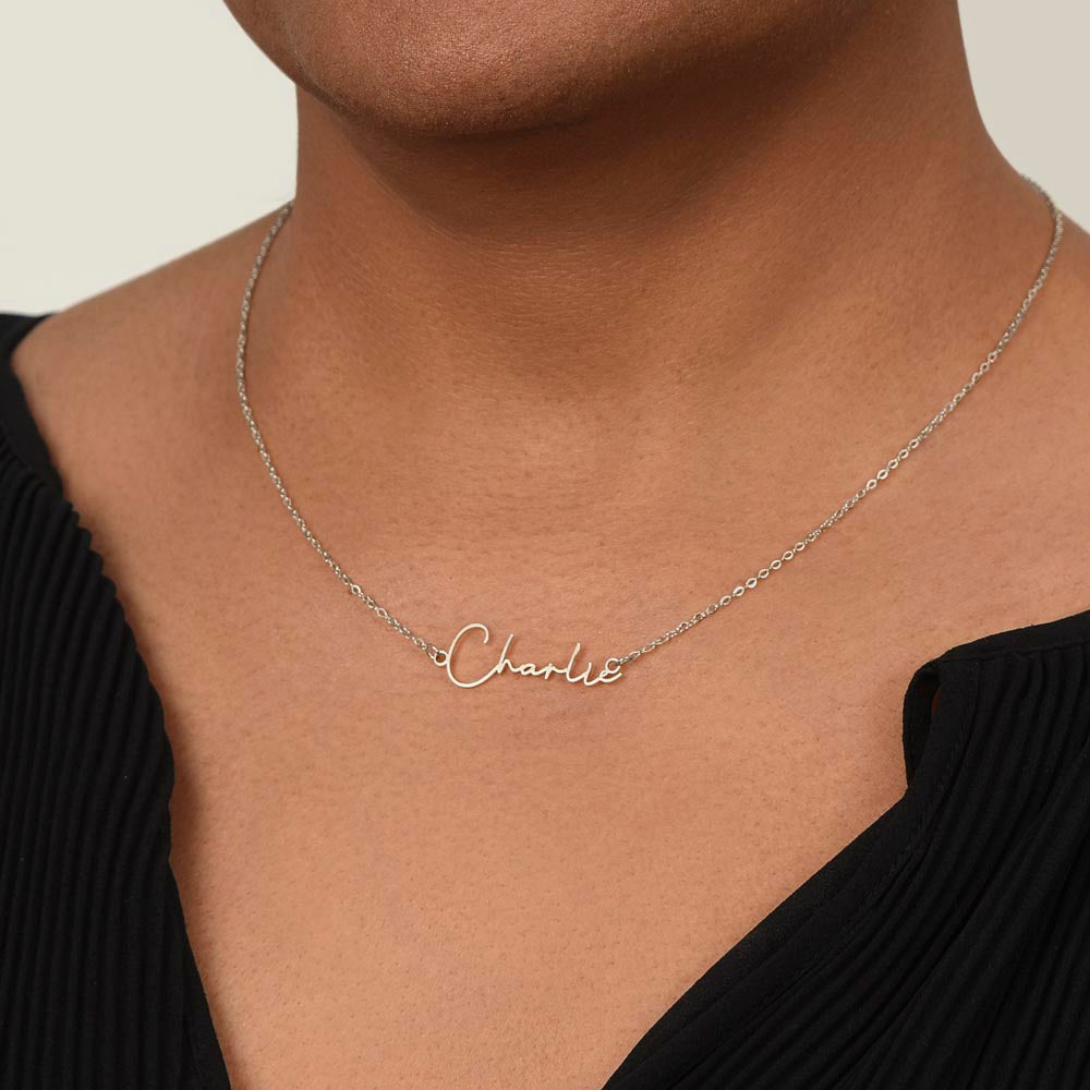 Personalized Name Necklace with Night Sky Message Card | To My Daughter Gift from Mom | Custom Signature Style Necklace | Star Gift for Her