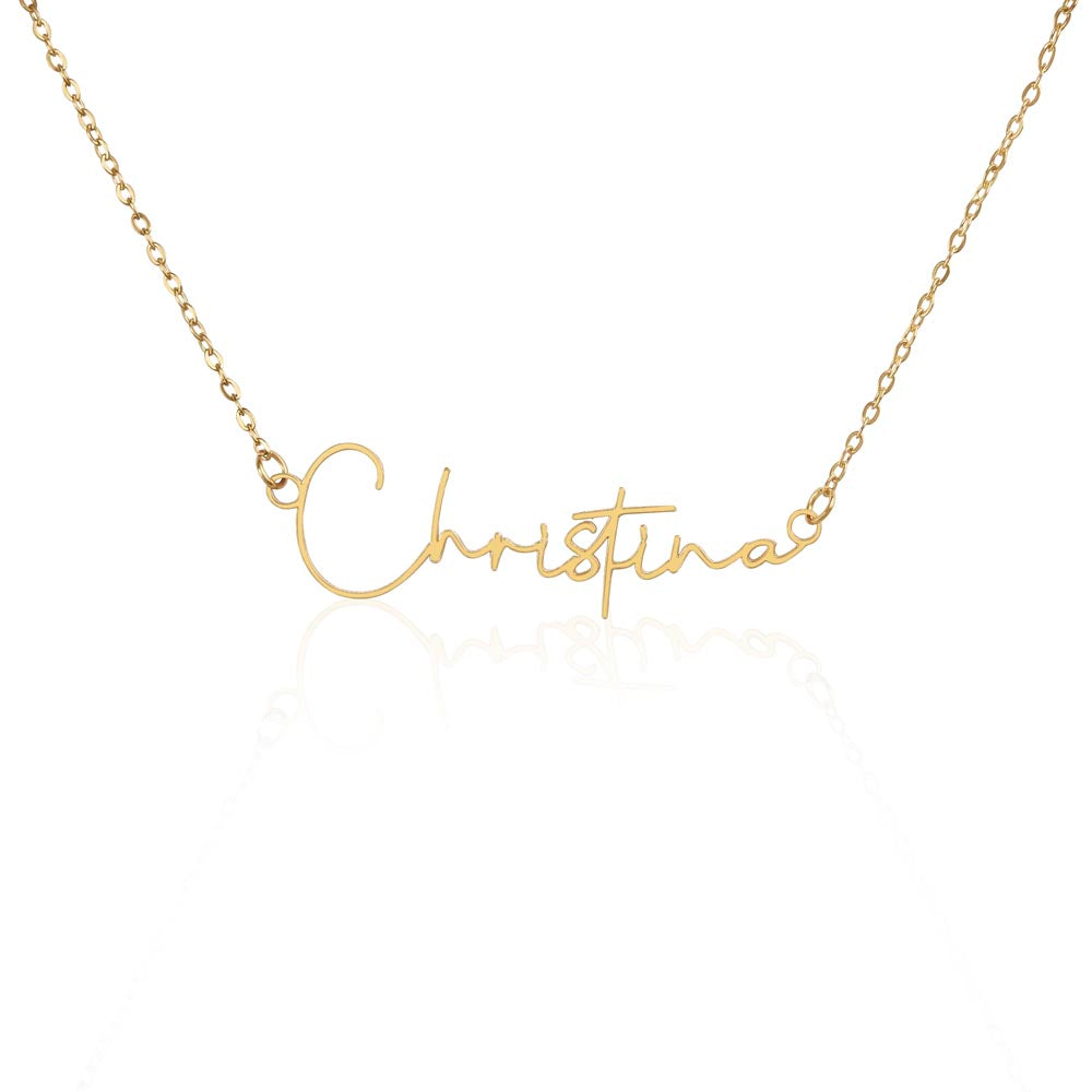 Personalized Name Necklace with Message Card | To My Daughter Gift from Mom | Custom Signature Style Necklace | Birthday Graduation Gift for Her