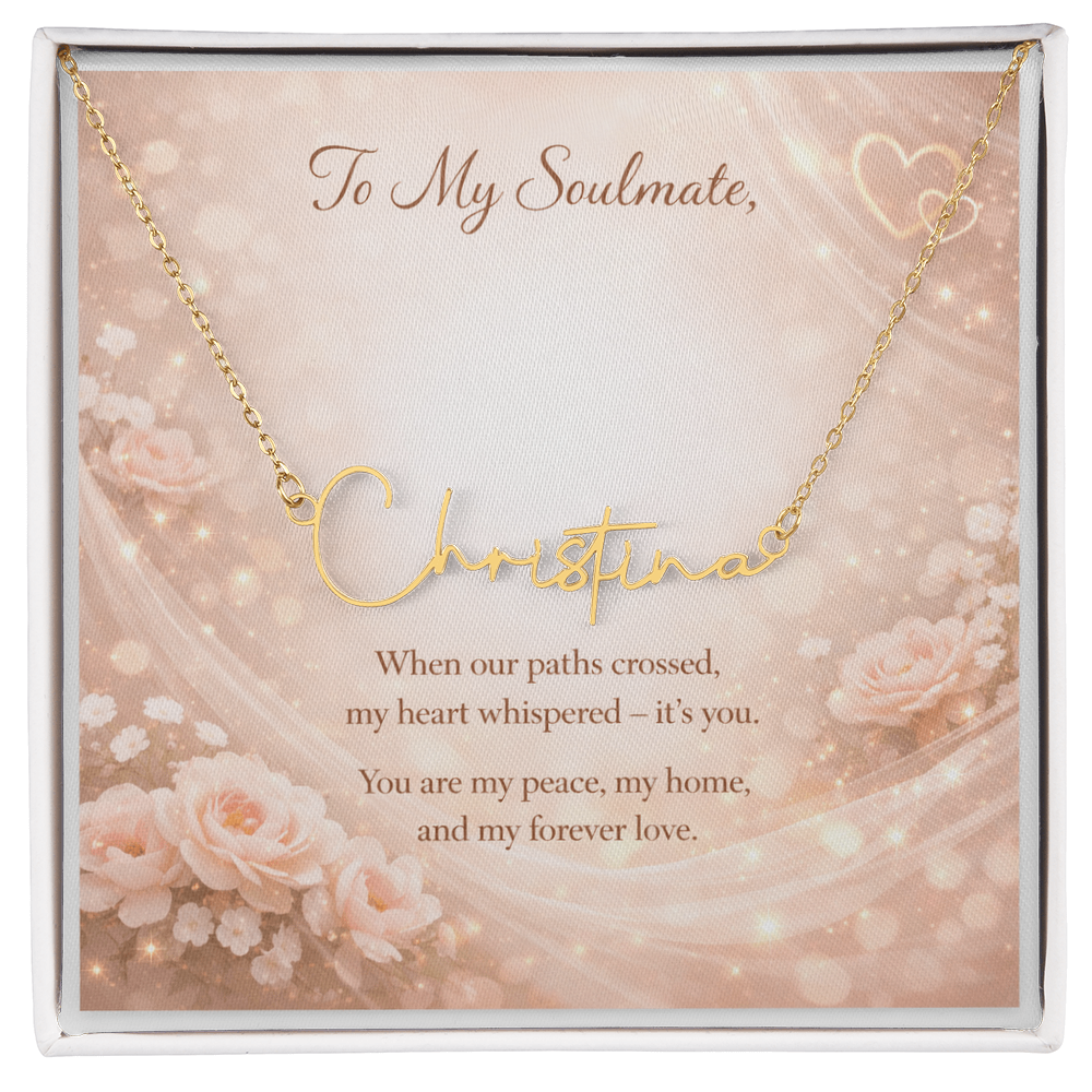Soulmate Necklace Gift – Romantic Message Card Jewelry – Anniversary Present for Her