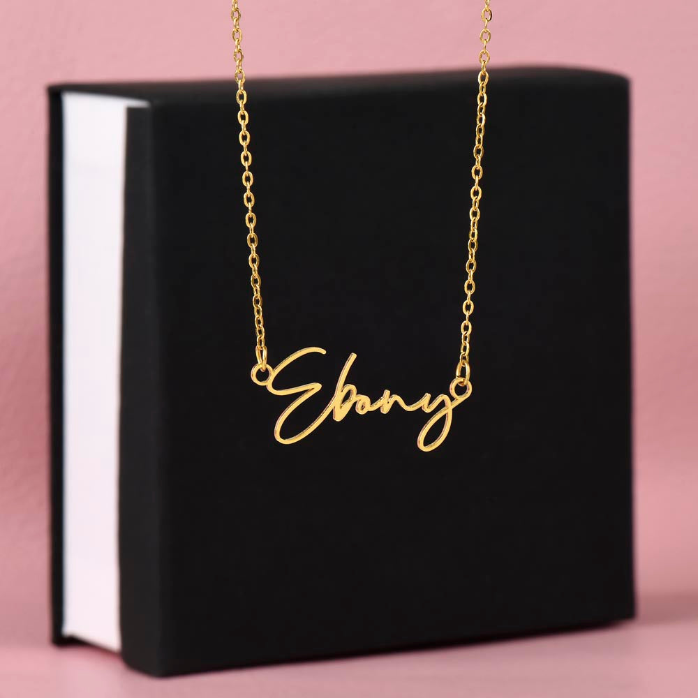 Personalized Name Necklace with Message Card | To My Daughter Gift from Mom | Custom Signature Style Necklace | Birthday Graduation Gift for Her