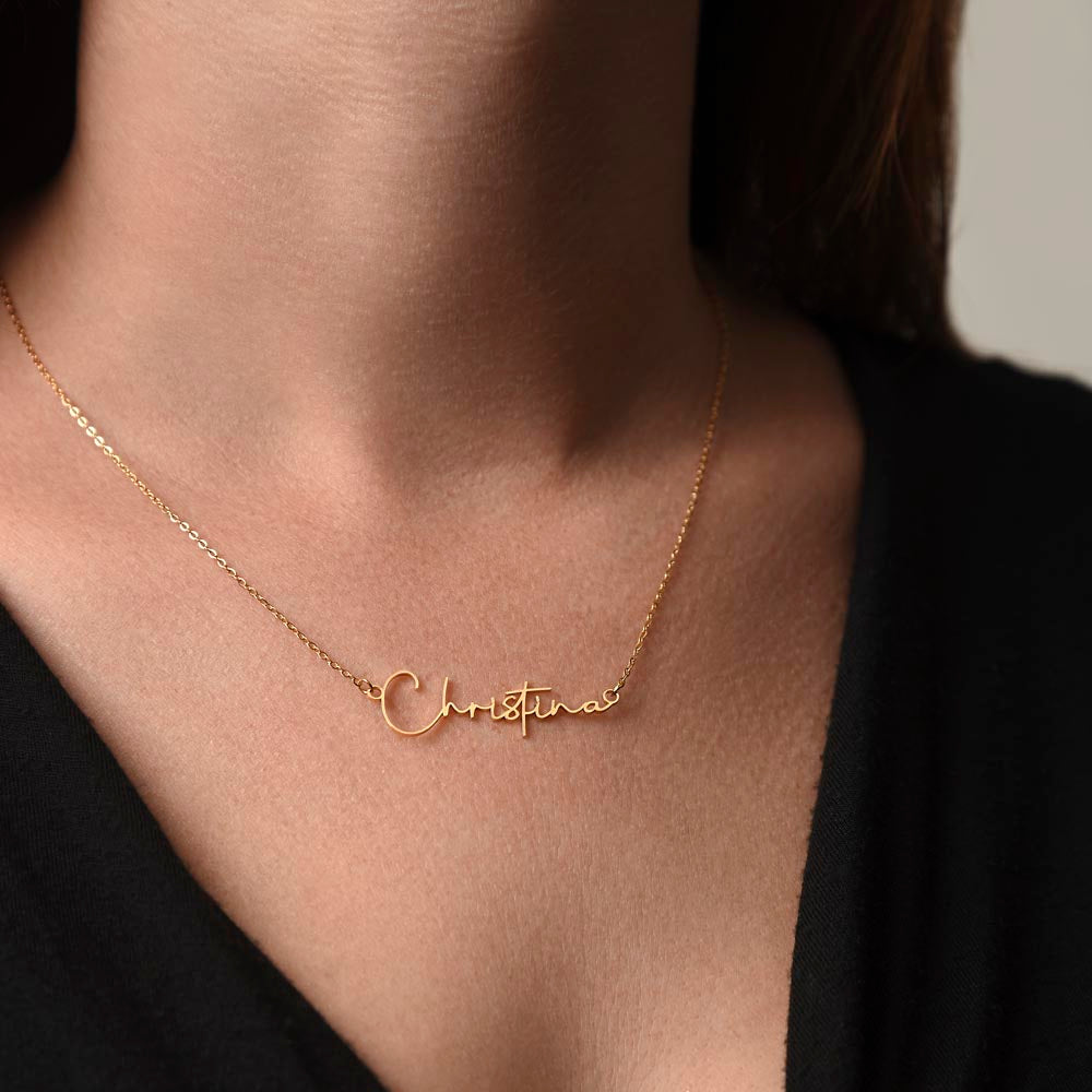 Personalized Name Necklace with Night Sky Message Card | To My Daughter Gift from Mom | Custom Signature Style Necklace | Star Gift for Her