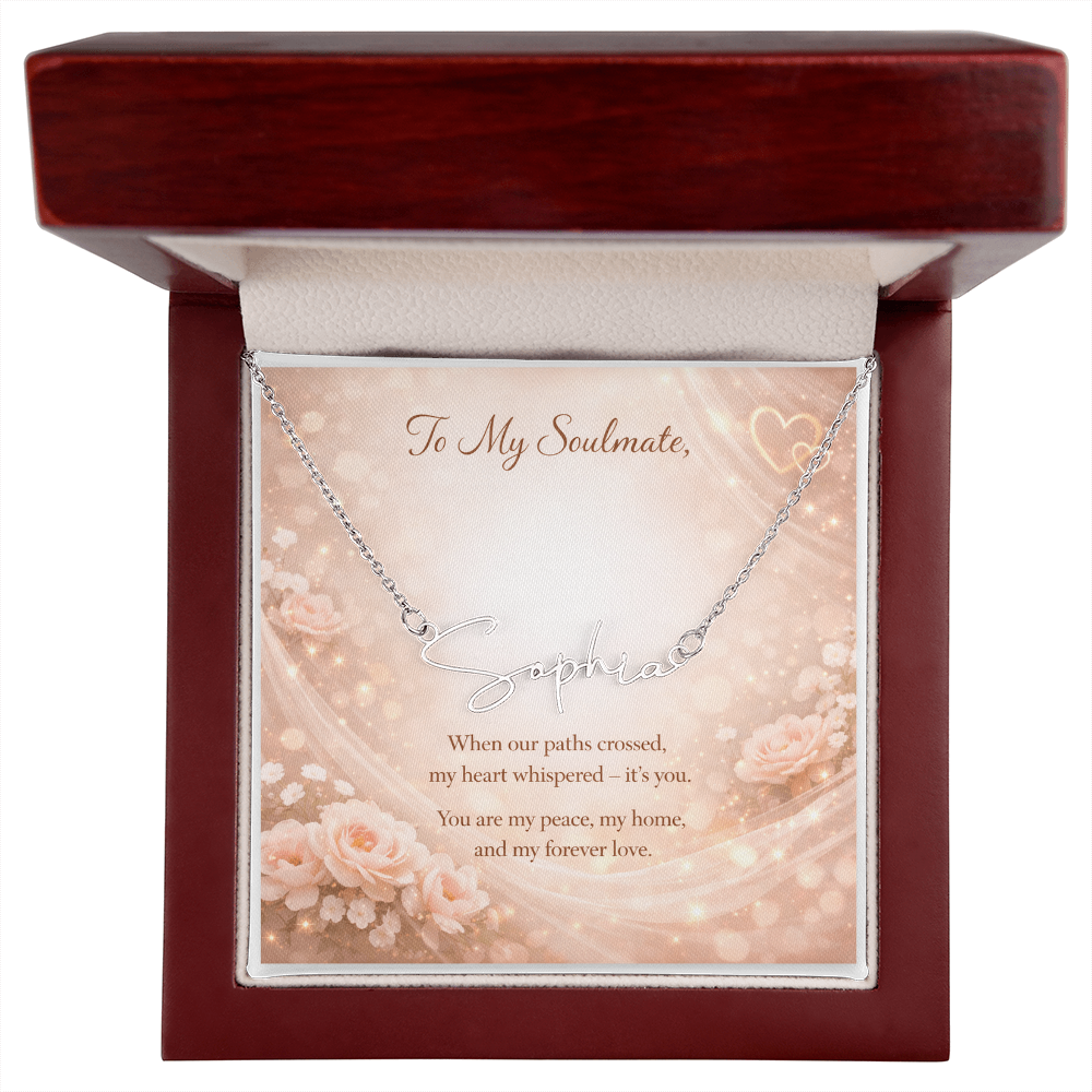 Soulmate Necklace Gift – Romantic Message Card Jewelry – Anniversary Present for Her