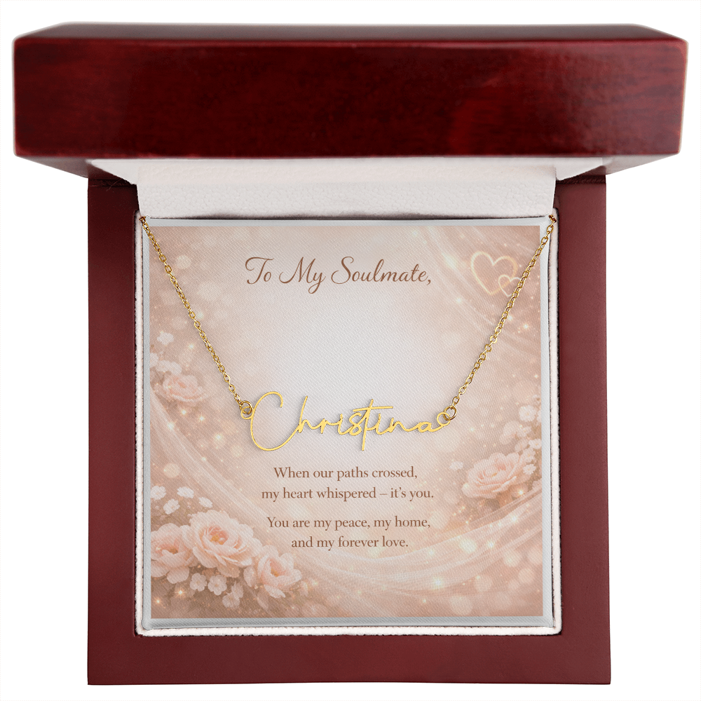 Soulmate Necklace Gift – Romantic Message Card Jewelry – Anniversary Present for Her