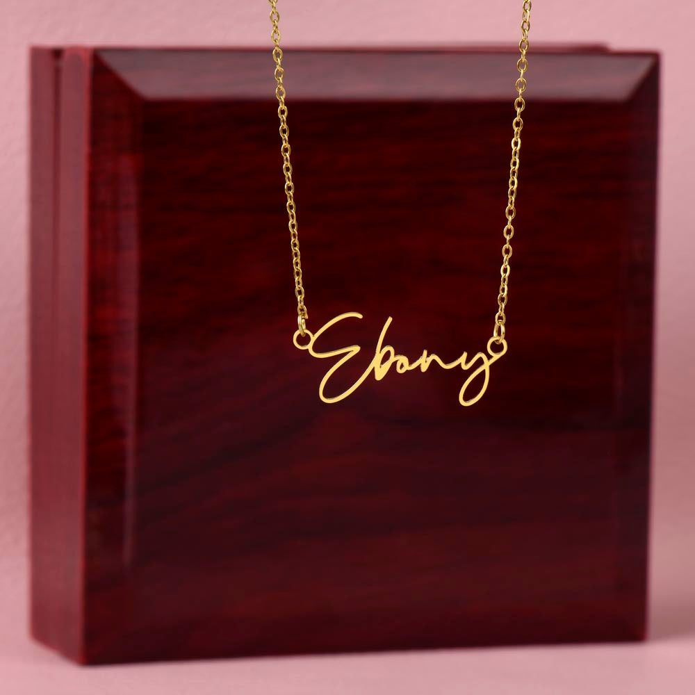 Personalized Name Necklace with Message Card | To My Daughter Gift from Mom | Custom Signature Style Necklace | Birthday Graduation Gift for Her