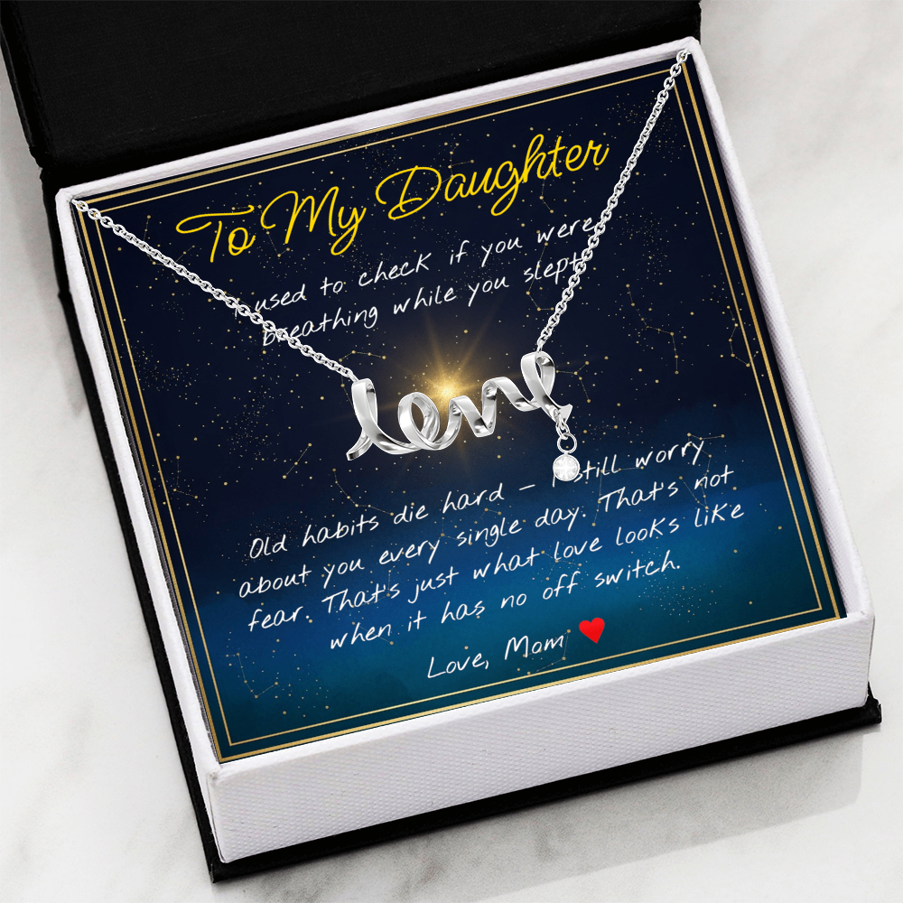 To My Daughter Necklace with Night Sky Message Card | Mom to Daughter Gift | Birthday Gift for Daughter from Mom