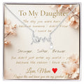To My Daughter Necklace — Floral Message Card | Mom to Daughter Gift | Daughter Birthday Gift Jewelry