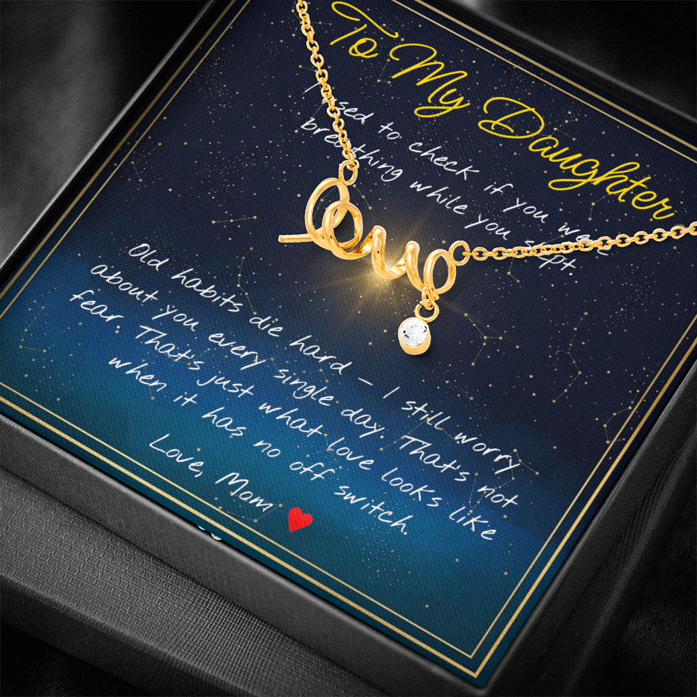 To My Daughter Necklace with Night Sky Message Card | Mom to Daughter Gift | Birthday Gift for Daughter from Mom