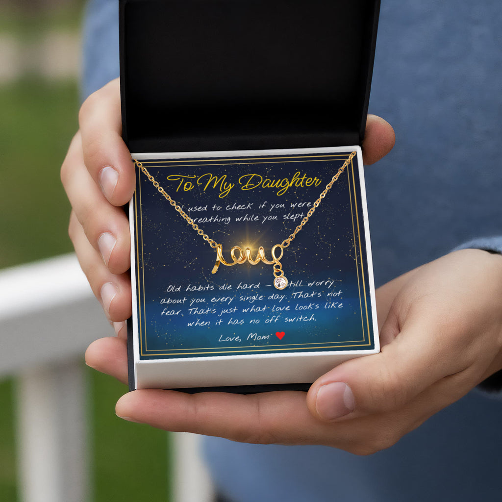 To My Daughter Necklace with Night Sky Message Card | Mom to Daughter Gift | Birthday Gift for Daughter from Mom