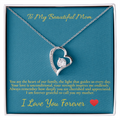 Forever Love Necklace – Heart Pendant Gift for Mom | White Gold or Yellow Gold Finish