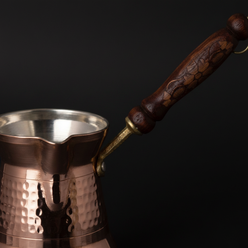 Sultan 450ml copper cezve macro texture