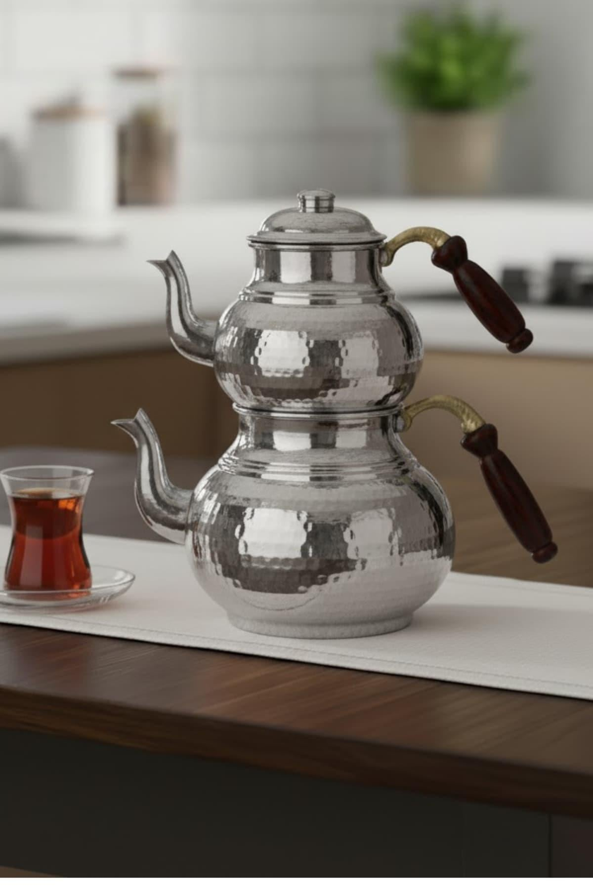 Copper Classic Teapot – Hand-Hammered Thin, Nickel Finish