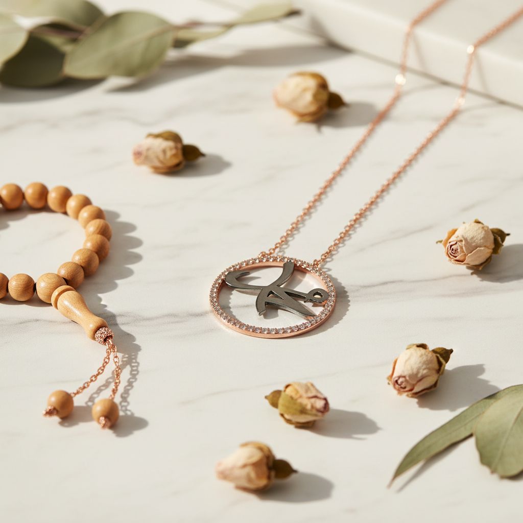 Silver Muhammad Calligraphy Women's Necklace - Lifestyle