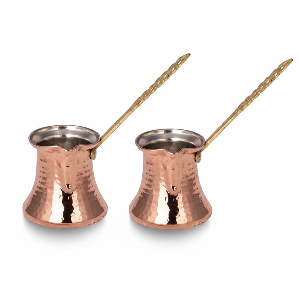 Kervan 320ml copper cezve white background