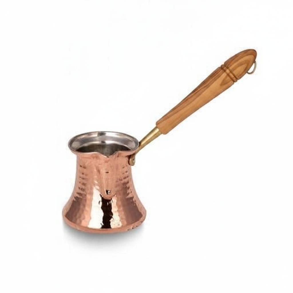 Kervan 150ml copper cezve white background