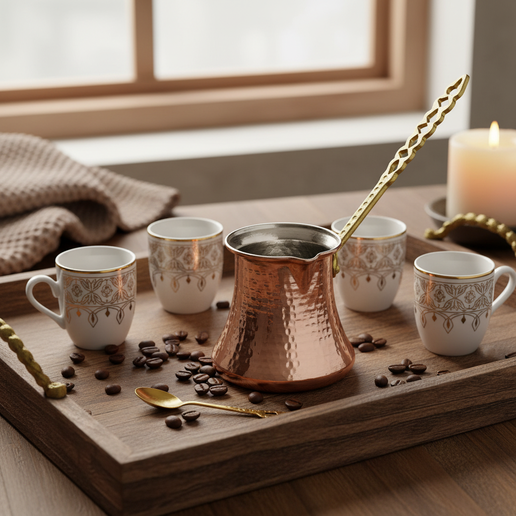 Kervan Thick 390ml copper cezve lifestyle