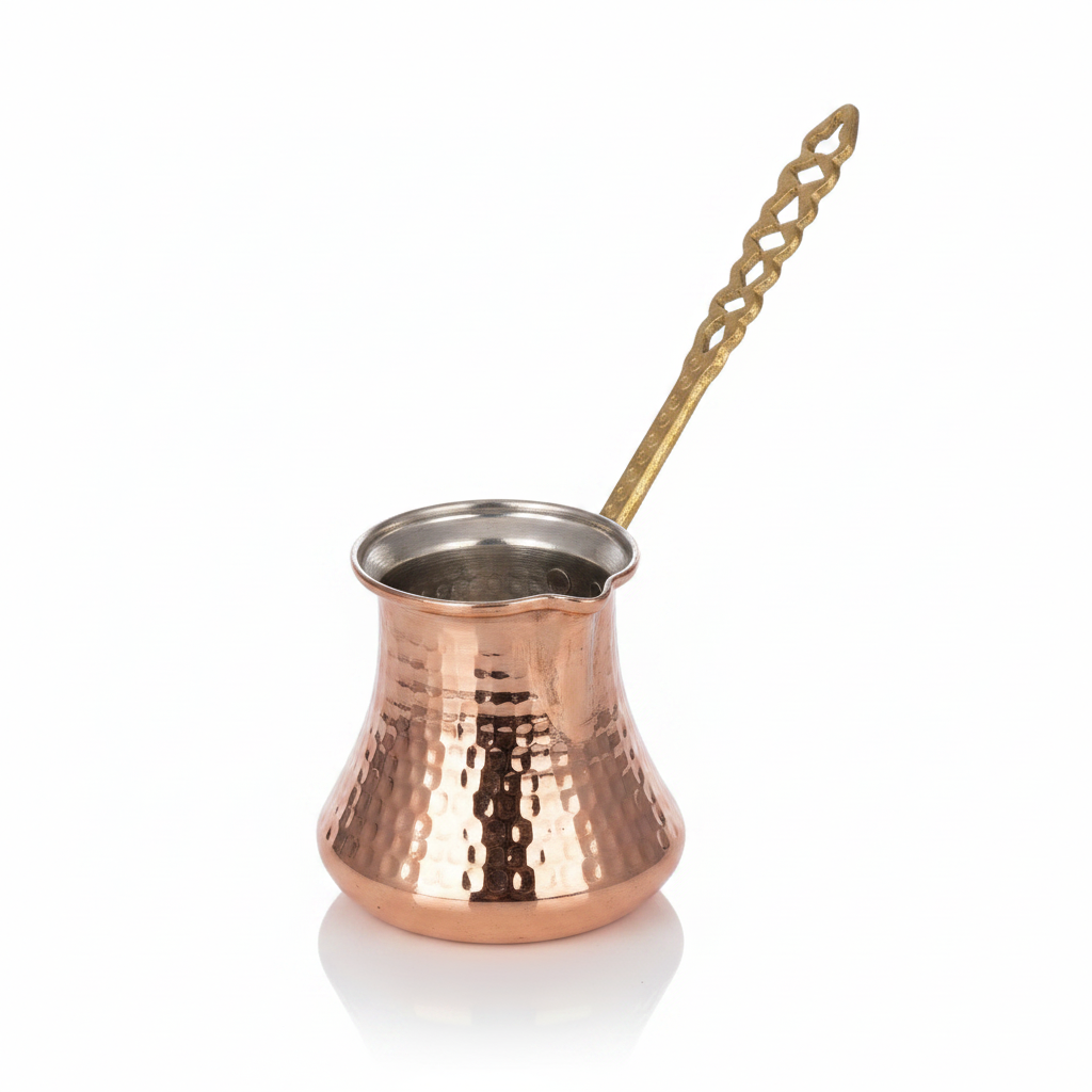 Kervan Thick 430ml copper cezve white background