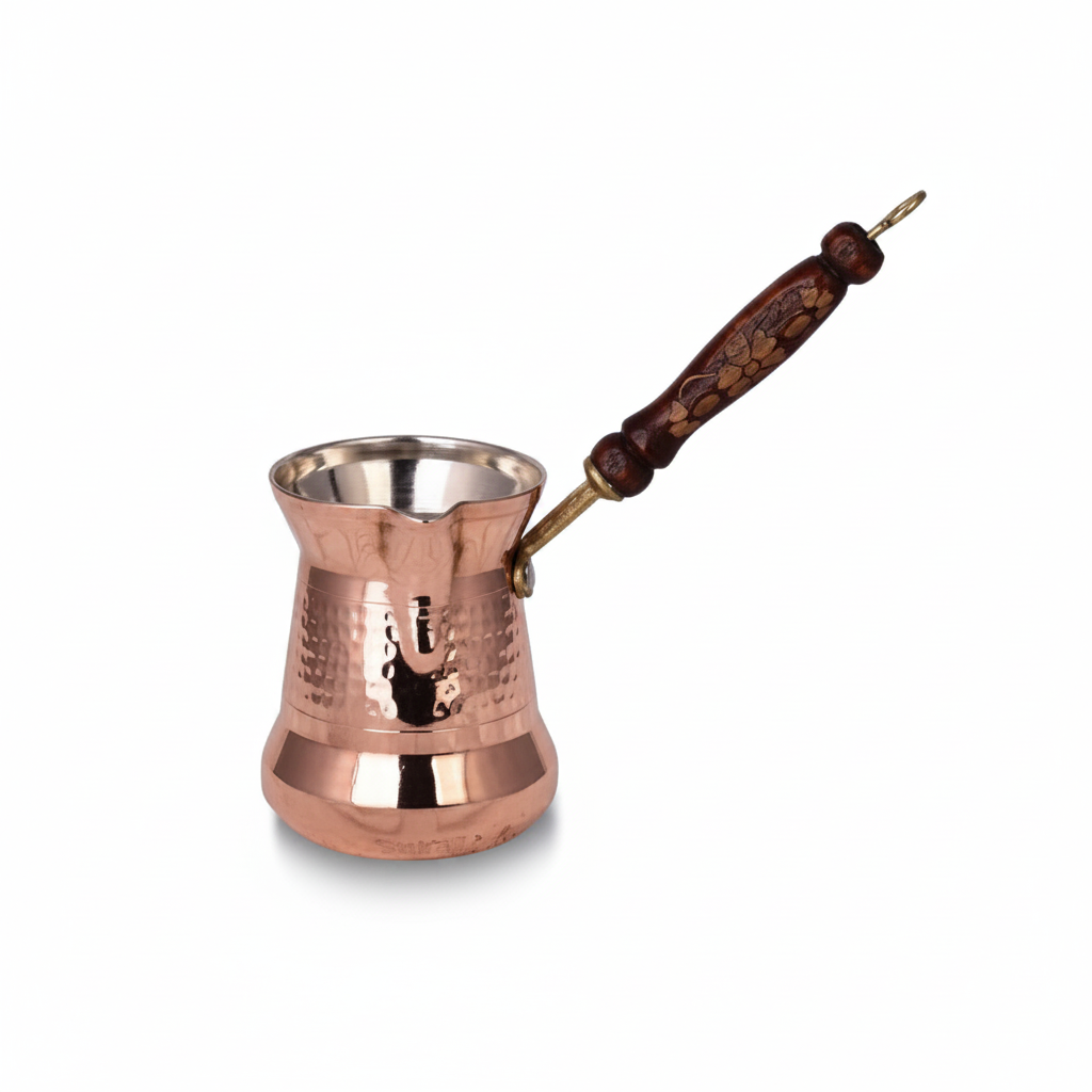 Sultan 550ml copper cezve white background
