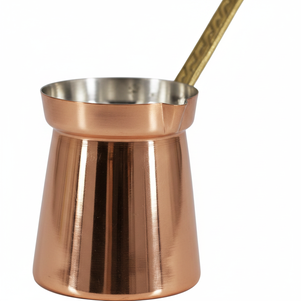 Moda 450ml smooth copper cezve macro detail