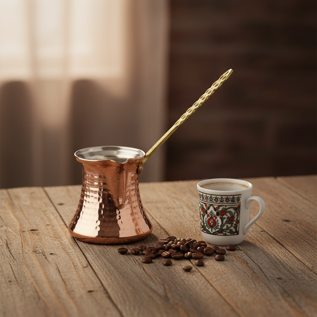 Kervan 90ml copper cezve lifestyle