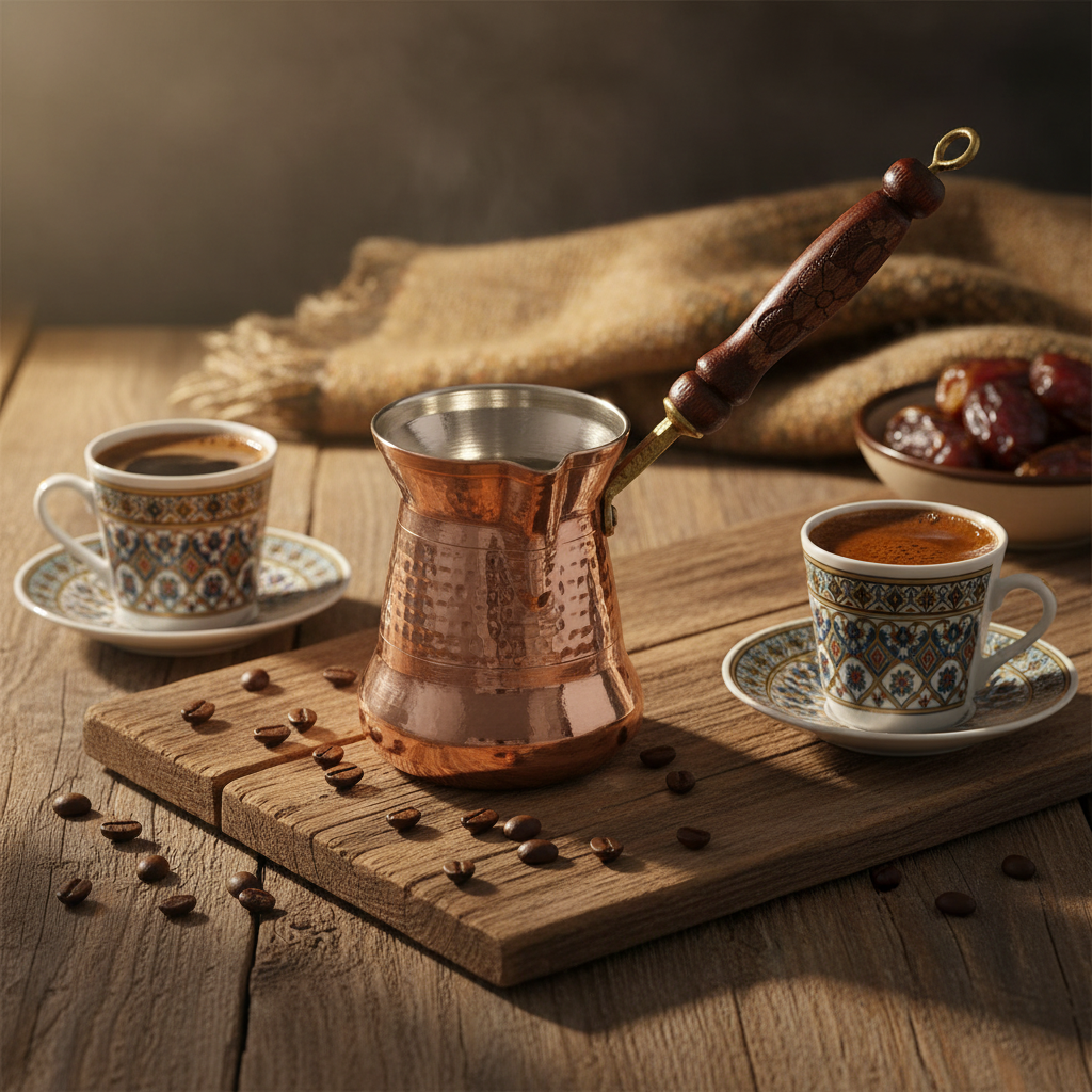 Sultan Thin 200ml copper cezve lifestyle