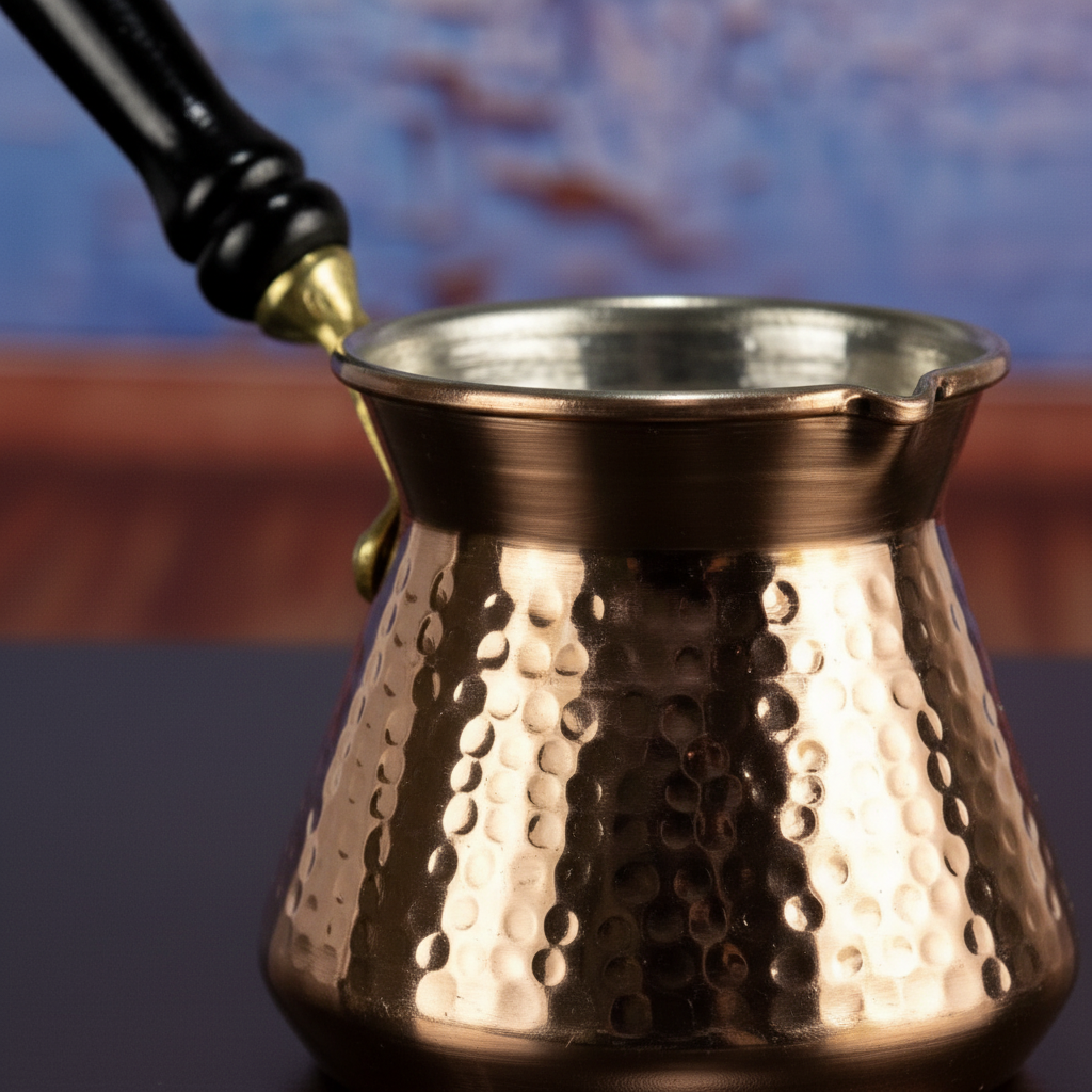 Antep topak 300ml copper cezve macro texture
