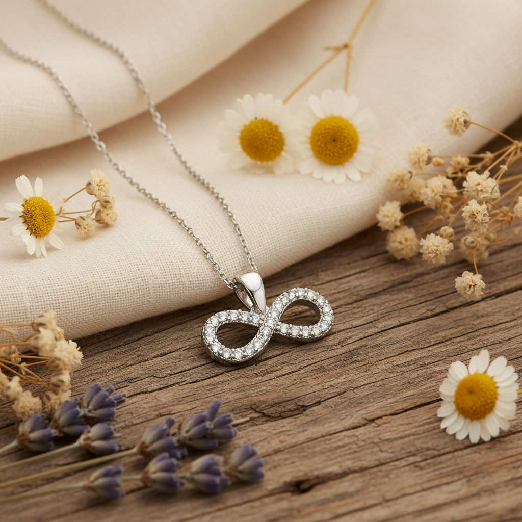 Silver Infinity Necklace - Lifestyle