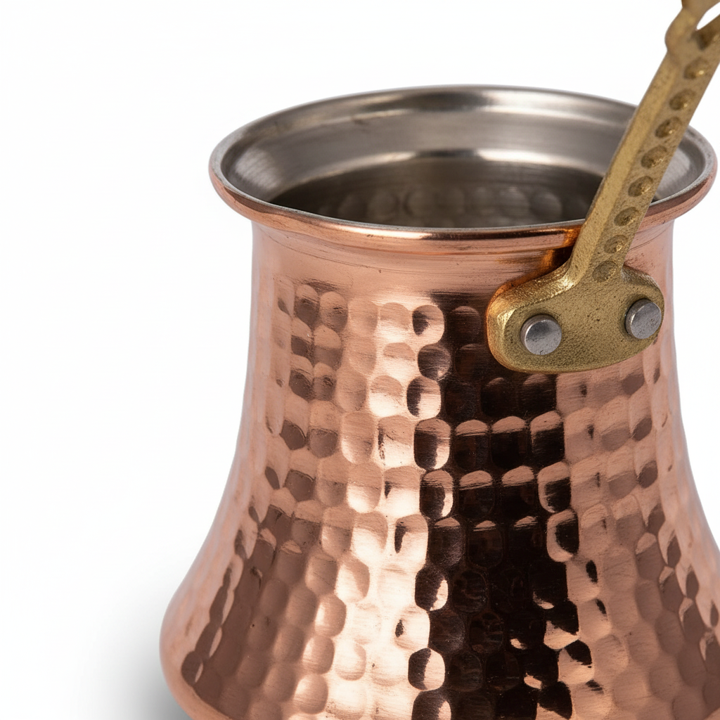 Kervan Thick 150ml copper cezve macro texture