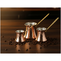 Hammered copper cezve set 3-4-5 cup brass handle lifestyle main photo