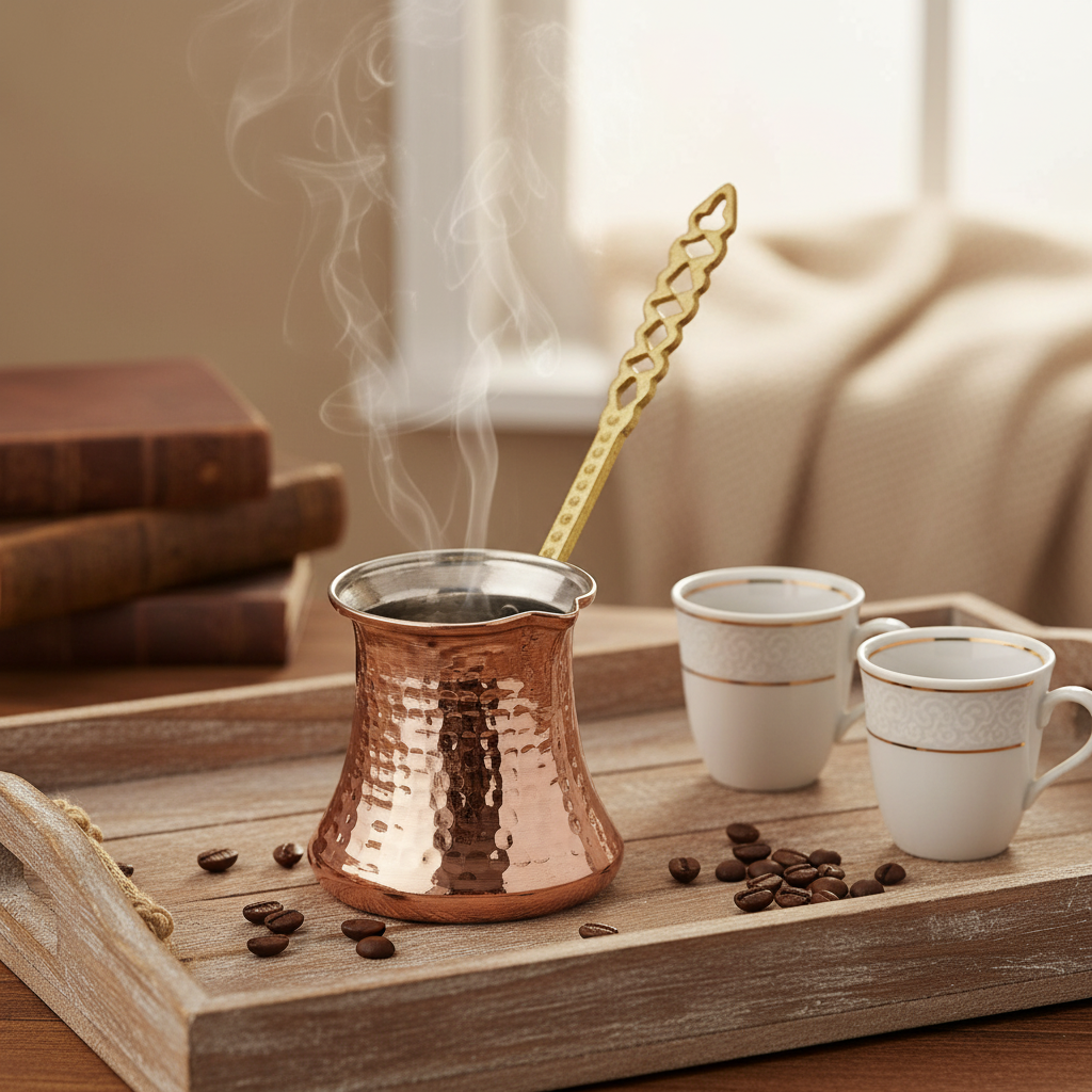 Kervan Thick 190ml copper cezve lifestyle