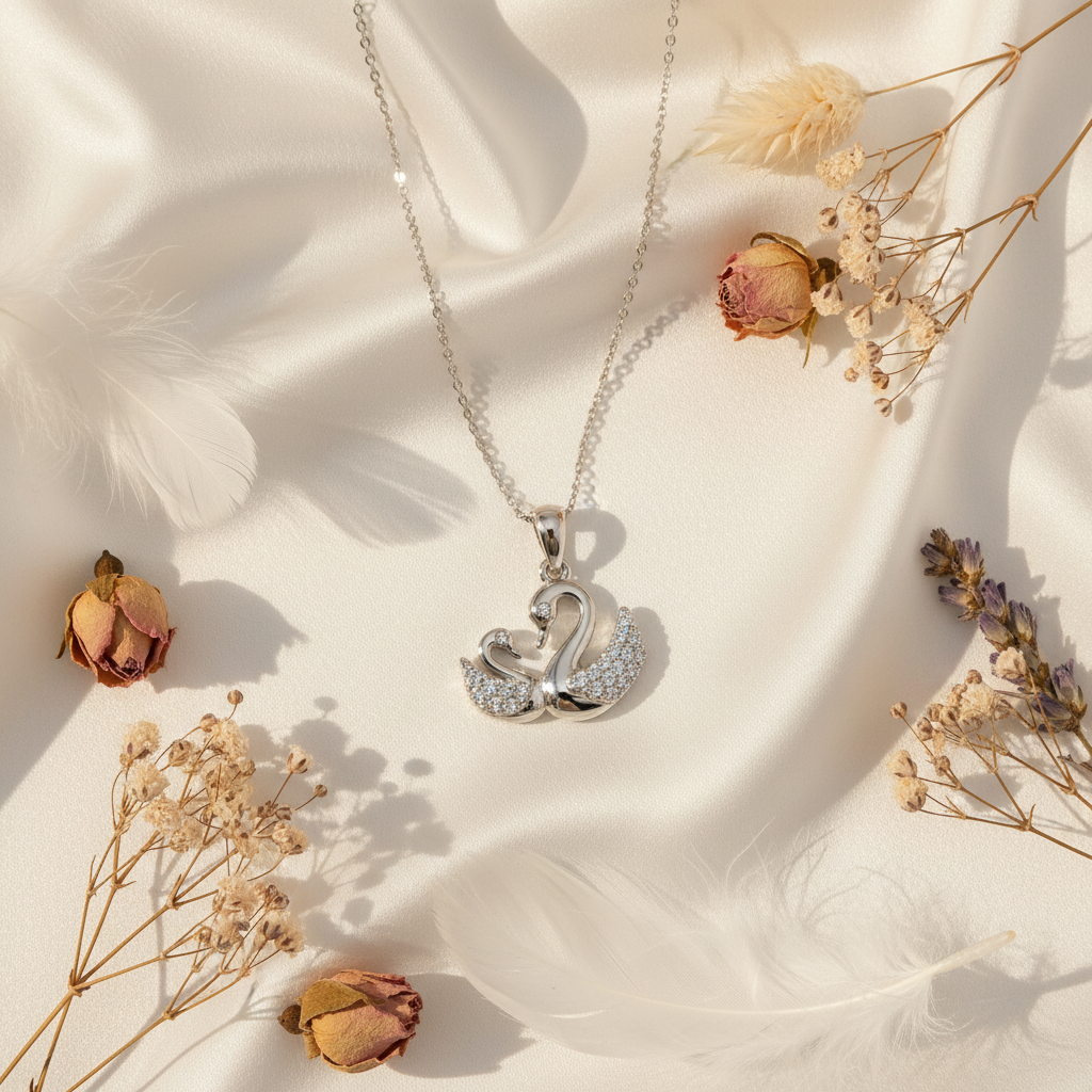 Silver Swan Women's Necklace - Lifestyle