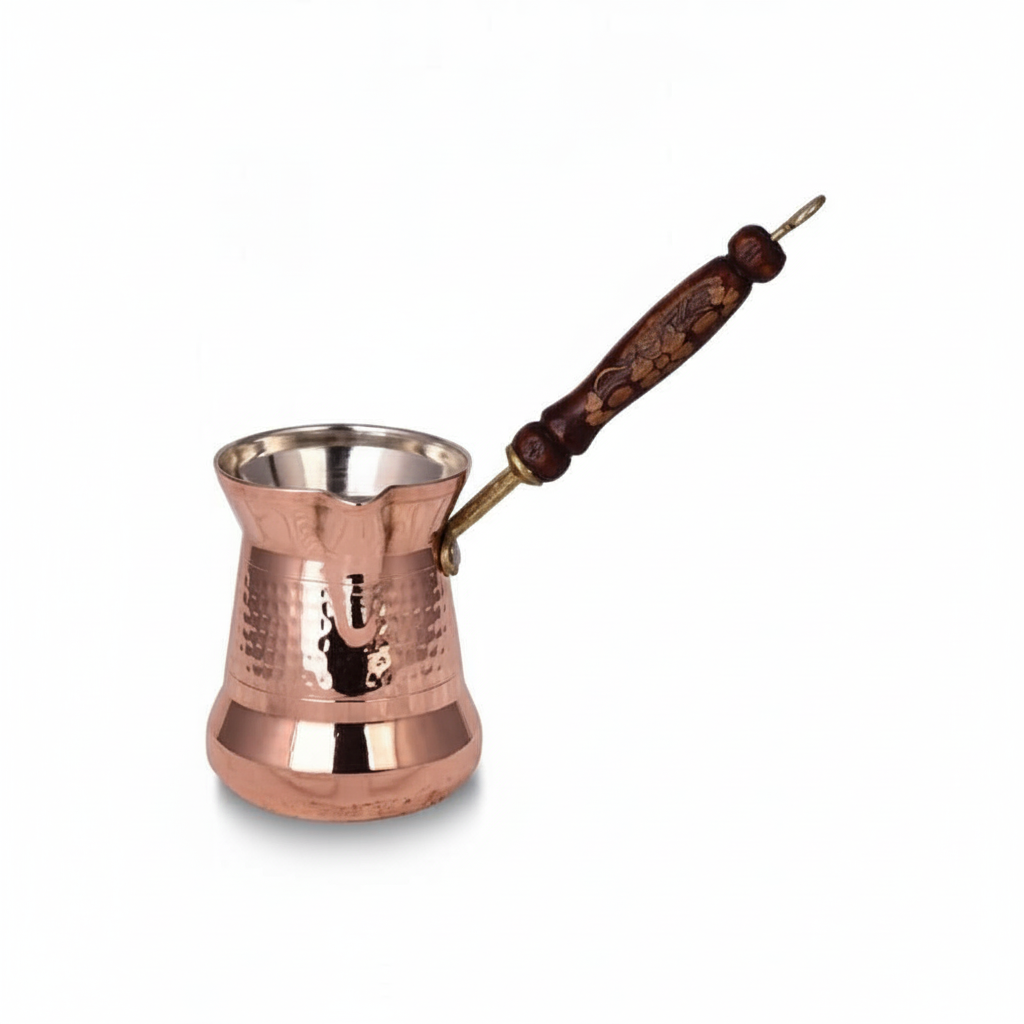 Sultan 250ml copper cezve white background