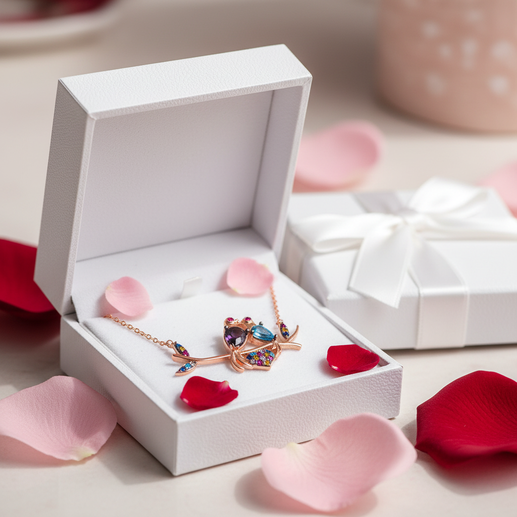 Silver Lovebirds Women's Necklace - Gift