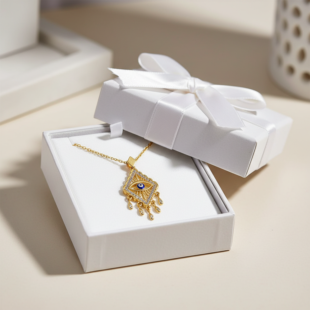 Silver Gold Evil Eye Women's Necklace - Gift