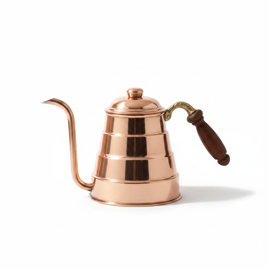 Copper Tiryaki Teapot - White Background AI