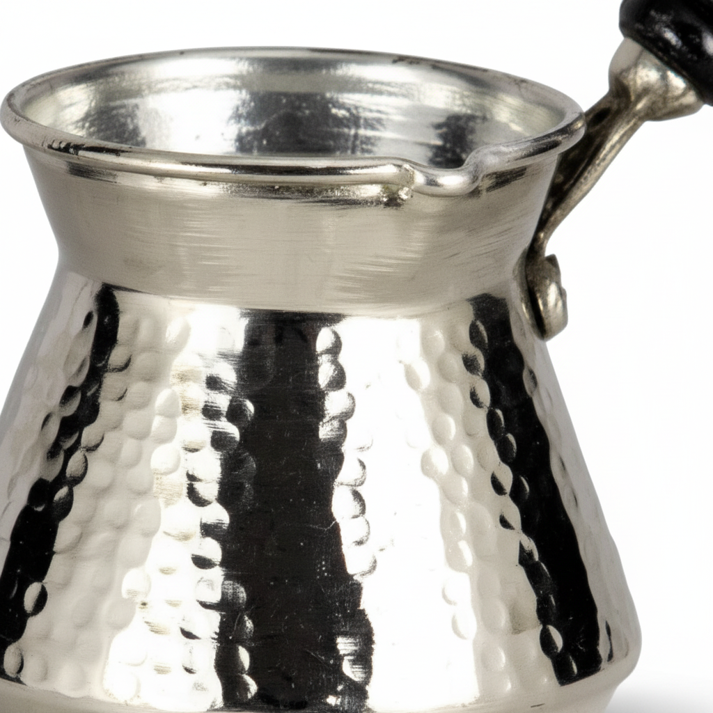 Antep nickel topak 500ml cezve macro texture