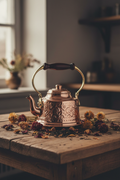 Copper Hand-Engraved Teapot - Lifestyle AI