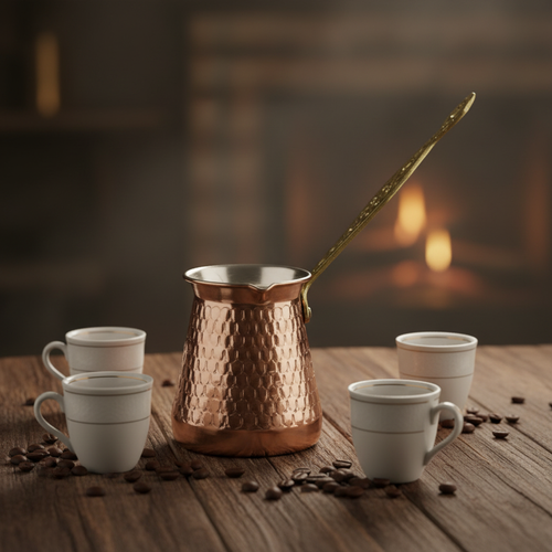 Antep keski honeycomb copper cezve 3-cup lifestyle