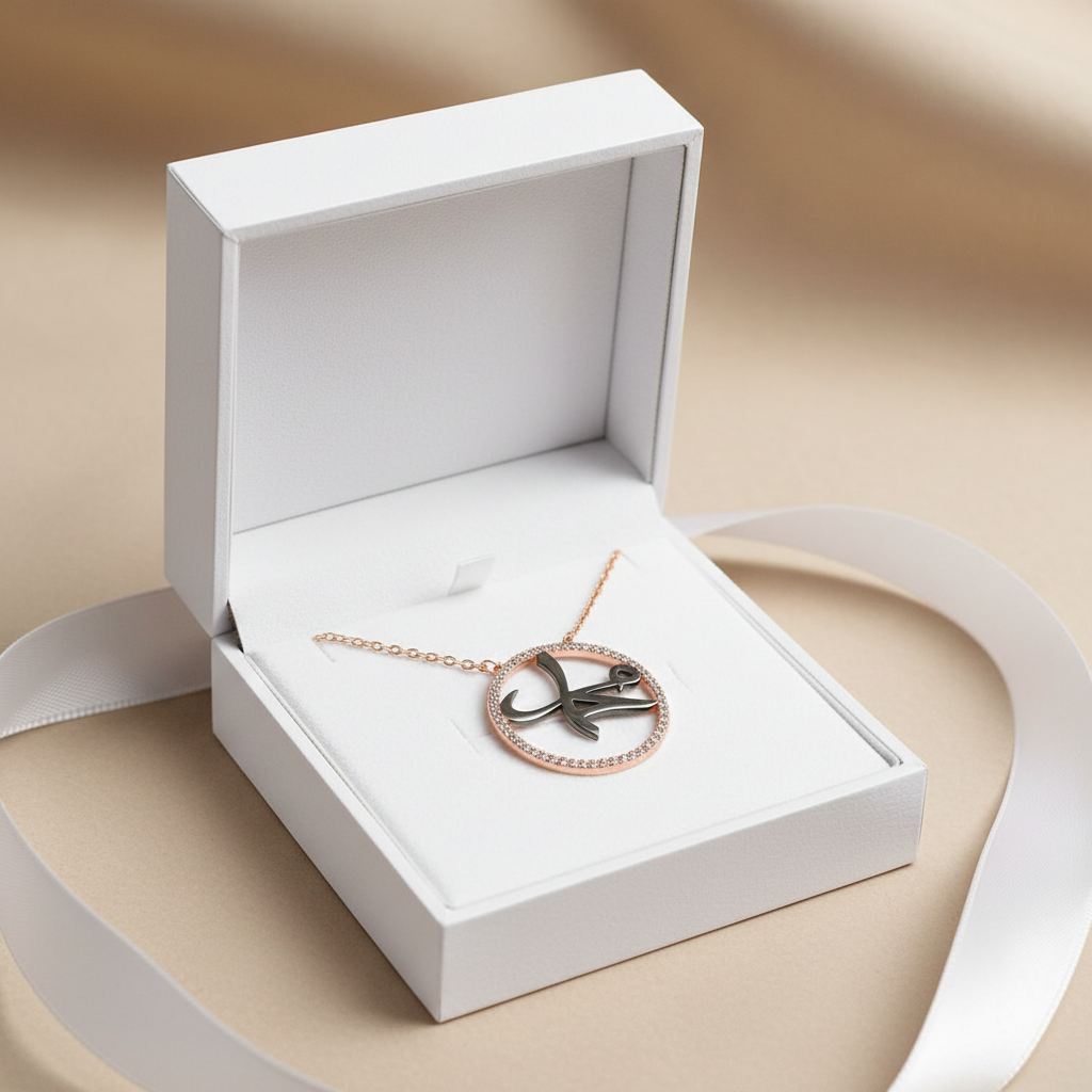 Silver Muhammad Calligraphy Women's Necklace - Gift