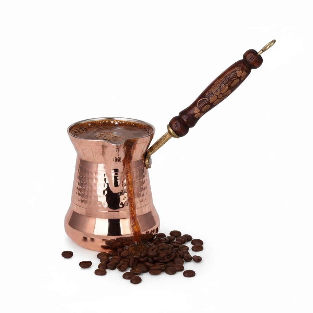 Sultan Thin 550ml copper cezve white background