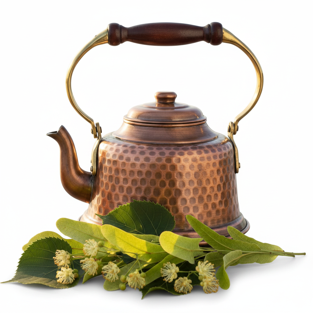 Copper Maraş Teapot Oxide - White Background AI