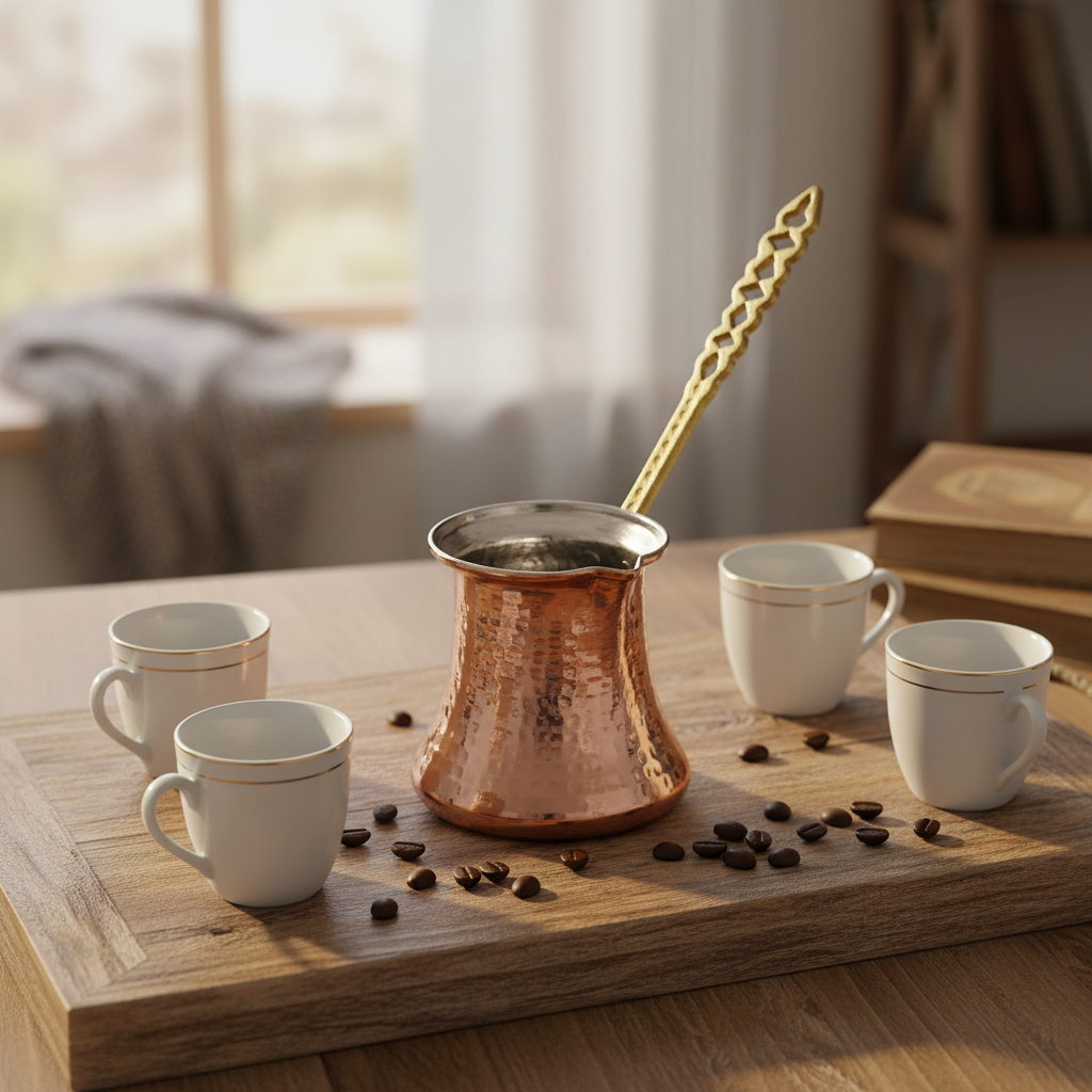 Kervan Thick 430ml copper cezve lifestyle